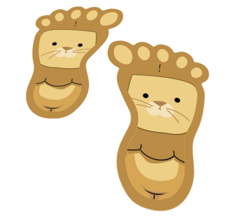Vinyl teppich tiere mit niedlichen tierpfoten - TenStickers