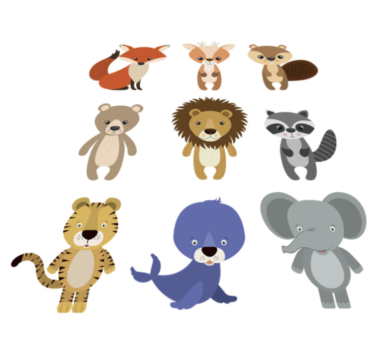 Vinyl teppich tiere für die dekoration von kisten - TenStickers