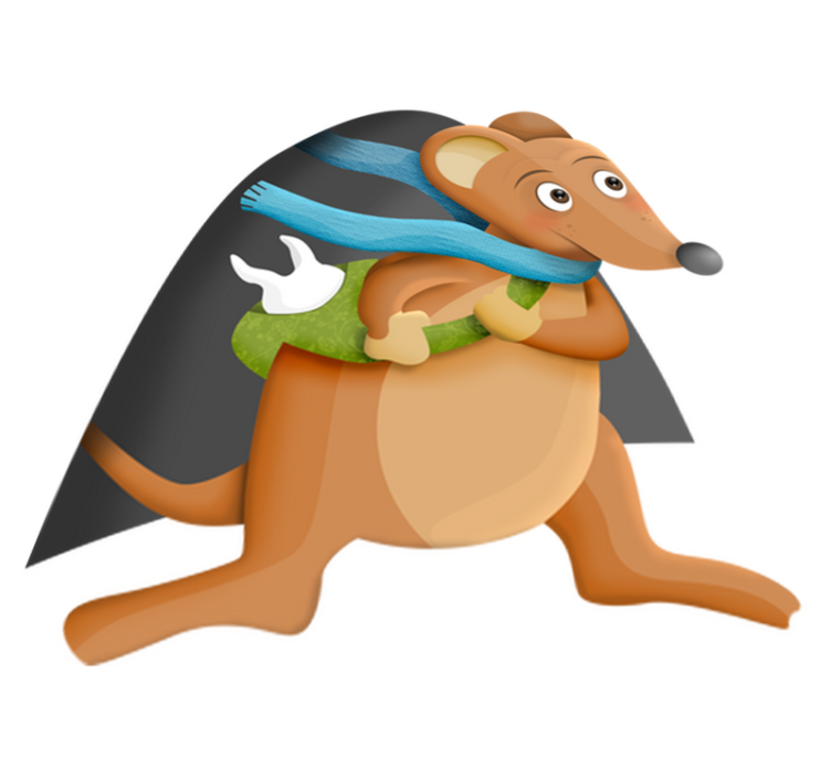 Vinyl teppich tiere mit zahnmaus motiv - TenStickers