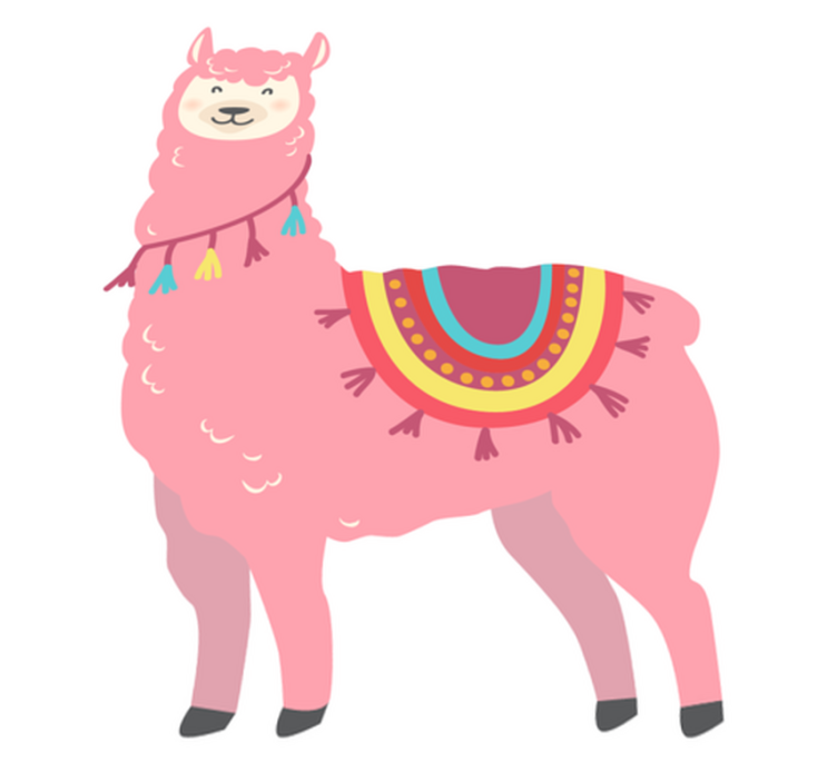 Vinyl teppich tiere llama rosa - TenStickers