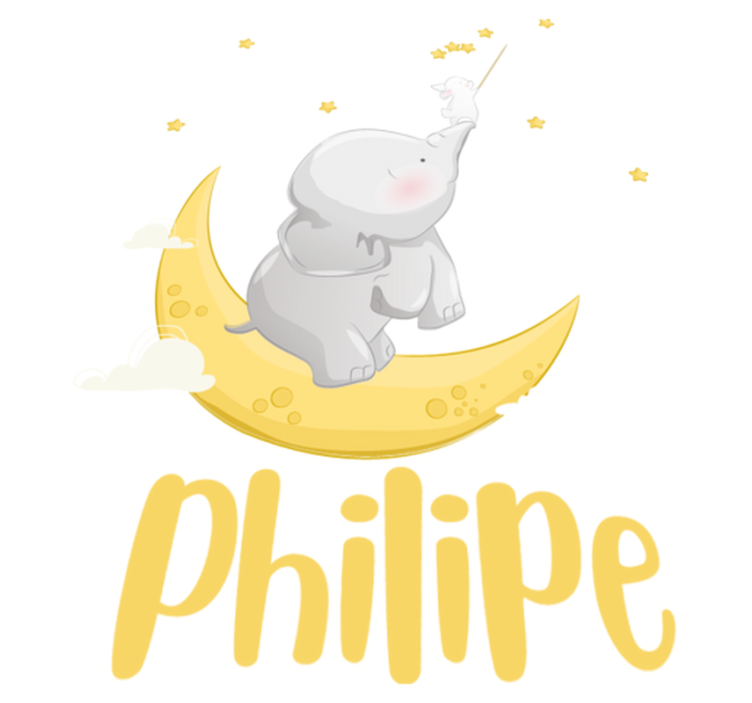 Vinyl teppich tiere mit anpassbarem namen elefant und hase - TenStickers