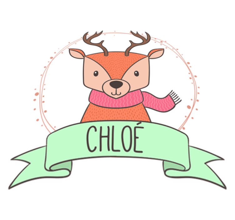 Vinyl teppich tiere baby reh mit namen - TenStickers