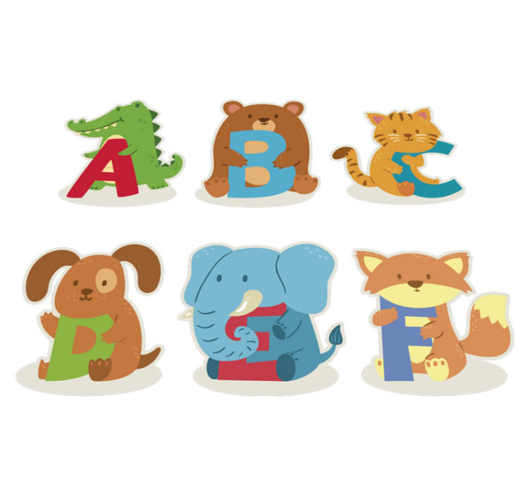 Vinyl teppich tiere abc tiere für kinder - TenStickers