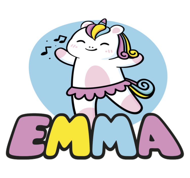 Vinyl teppich tiere ballerina einhorn - TenStickers
