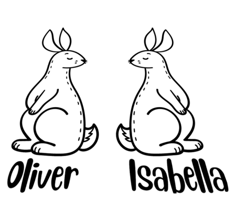 Vinyl teppich tiere personalisierte ostereierhasen - TenStickers