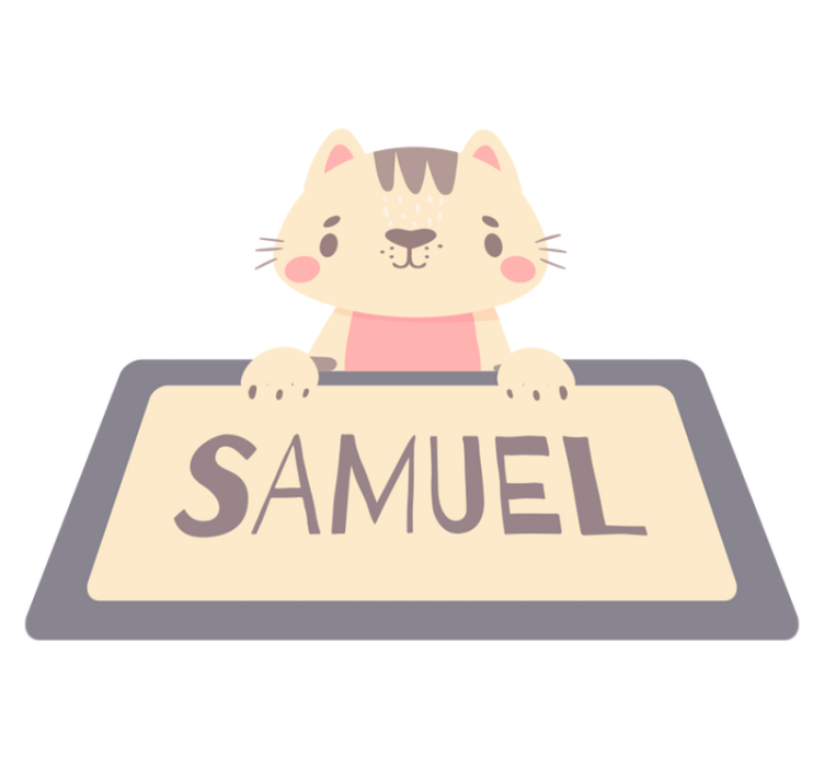 Vinyl teppich tiere mit katzenname etikett - TenStickers