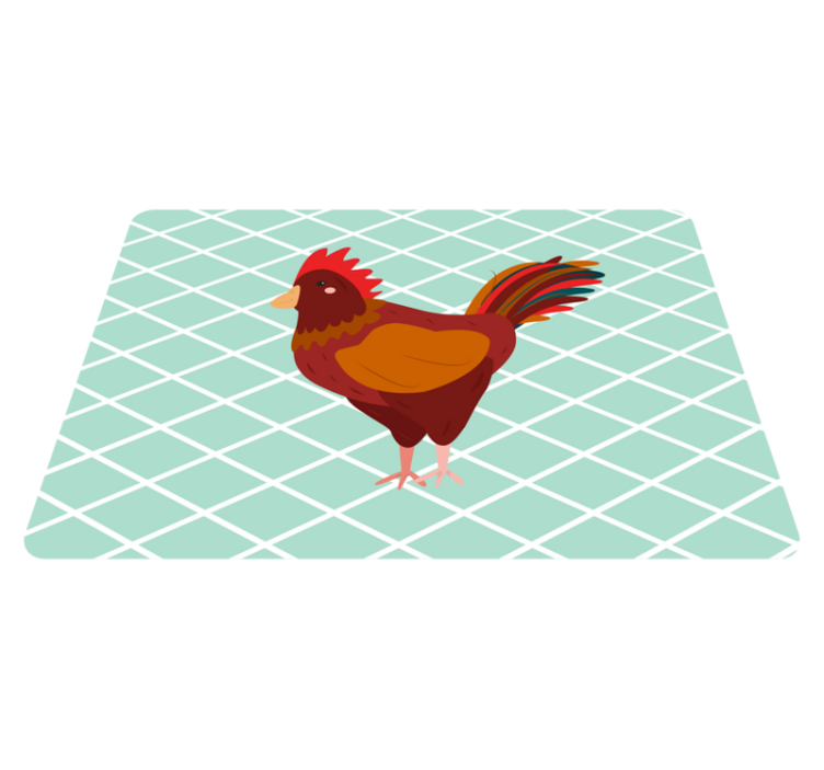 Vinyl teppich tiere roter hahn seitliche ansicht - TenStickers