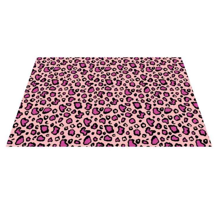 Vinyl teppich tiere in pink und schwarz leopardenmuster - TenStickers