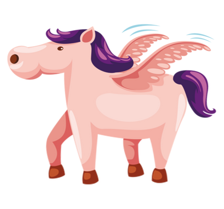 Vinyl teppich tiere süßes geflügeltes pony - TenStickers