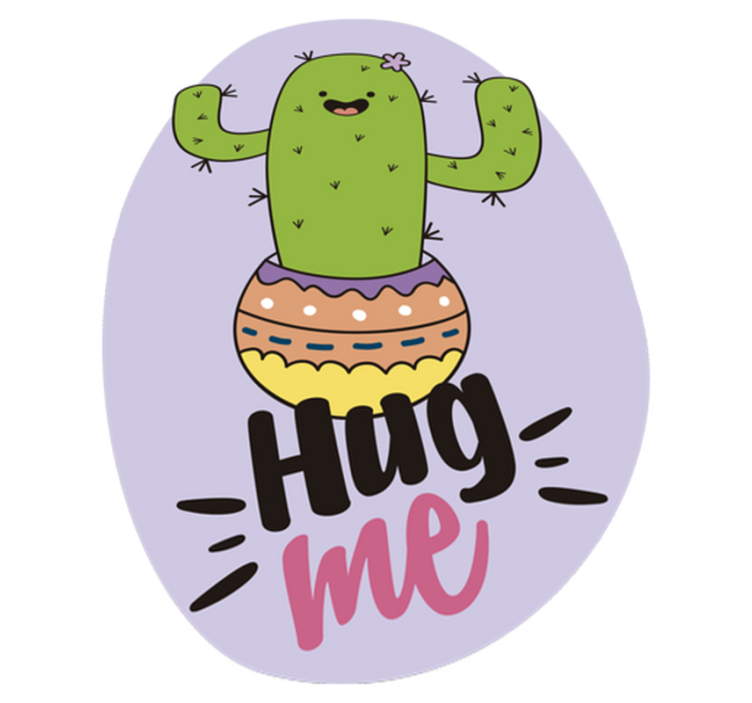 Vinyl teppich tiere kaktus freude umarmen - TenStickers