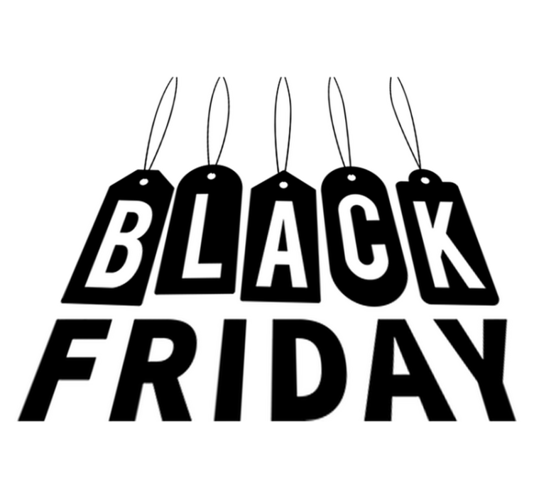 Vinyl teppich black friday schwarz und weiß text - TenStickers