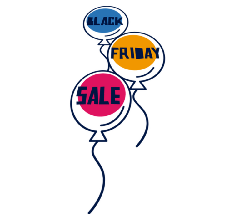 Vinyl teppich black friday bunte luftballons - TenStickers