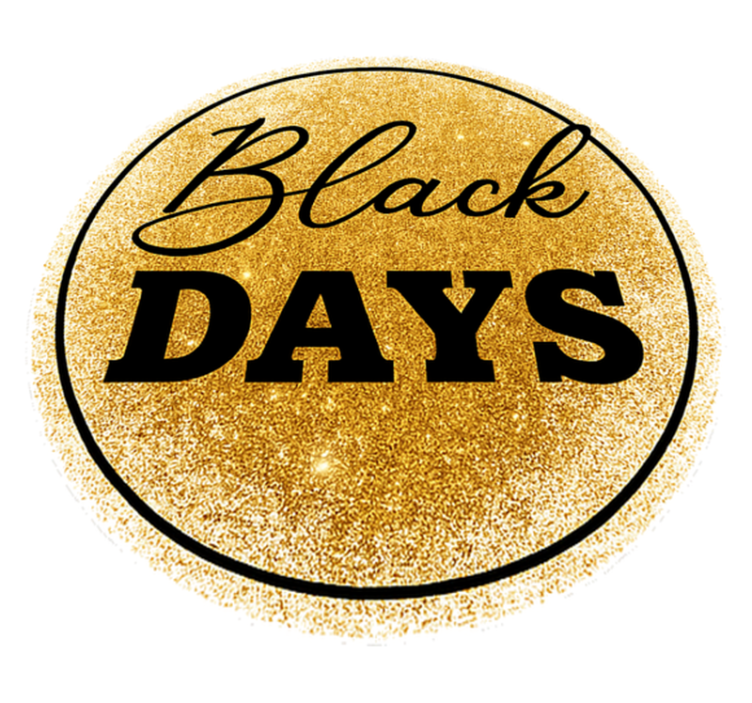 Vinyl teppich black friday weiß und goldene "schwarze tage" - TenStickers