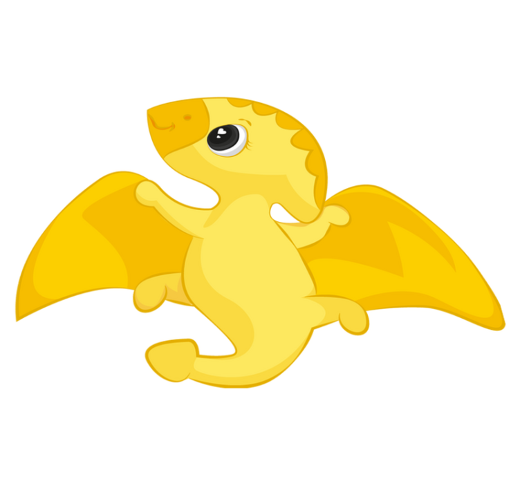 Vinyl teppich tiere fröhlicher gelber drache - TenStickers