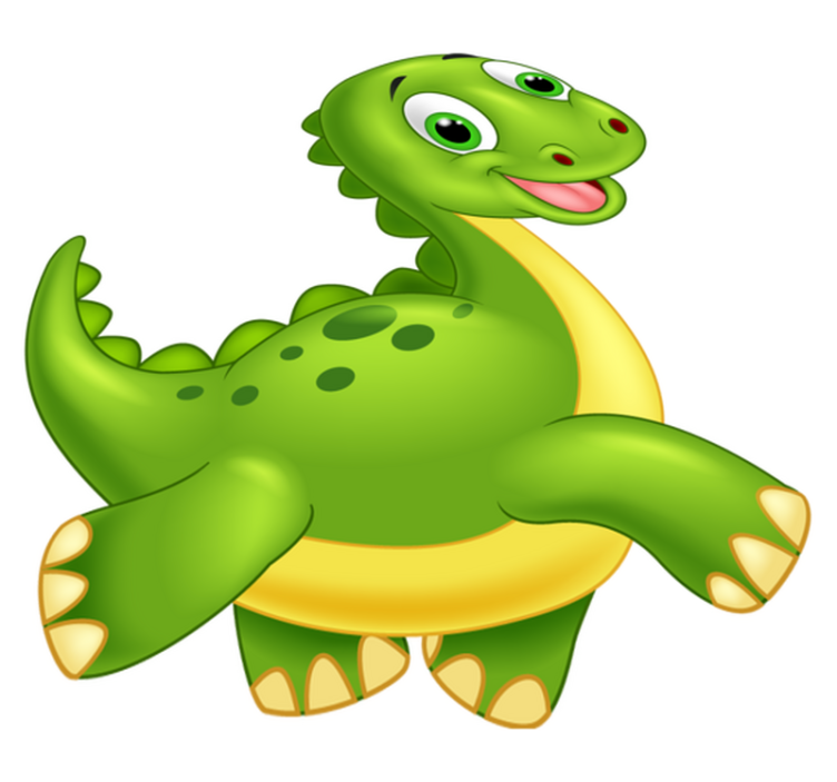 Vinyl teppich tiere süßer grüner dinosaurier - TenStickers