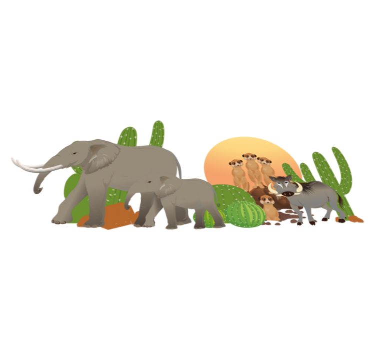 Vinyl teppich tiere safari tierszene - TenStickers