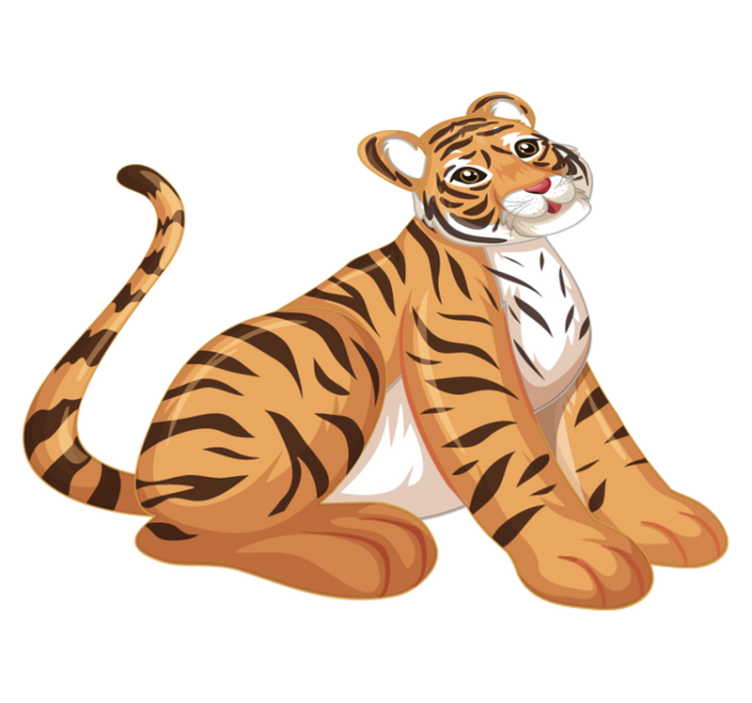 Vinyl teppich tiere verspielter tigerjunges - TenStickers