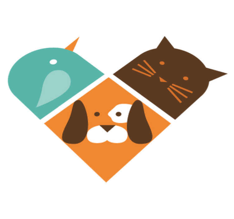 Vinyl teppich tiere mit bunten tiergesichtern - TenStickers