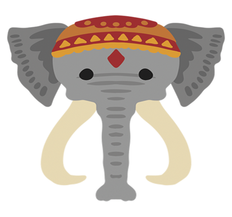 Vinyl teppich tiere elefantenkopf figur - TenStickers