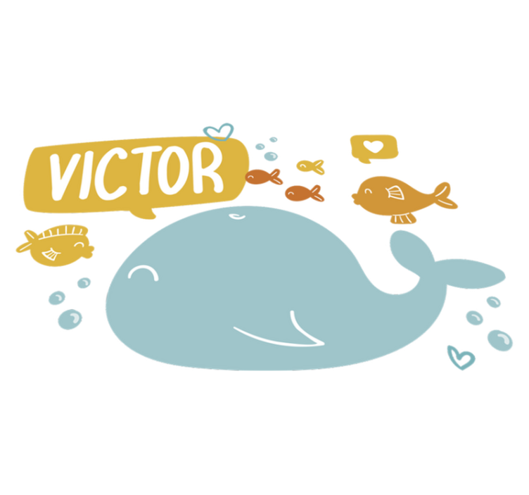 Vinyl teppich tiere mit niedlichem walfisch design - TenStickers