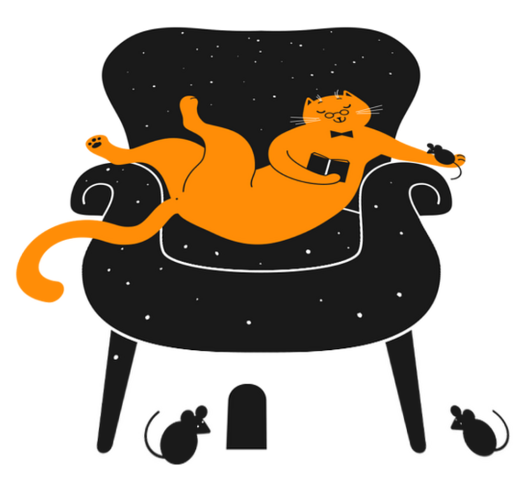 Vinyl teppich tiere katze und maus - TenStickers