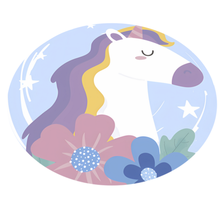 Vinyl teppich tiere leuchtendes haunicorn - TenStickers