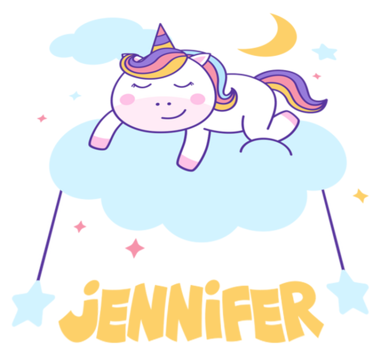 Vinyl teppich tiere schlafendes einhorn regenbogen - TenStickers