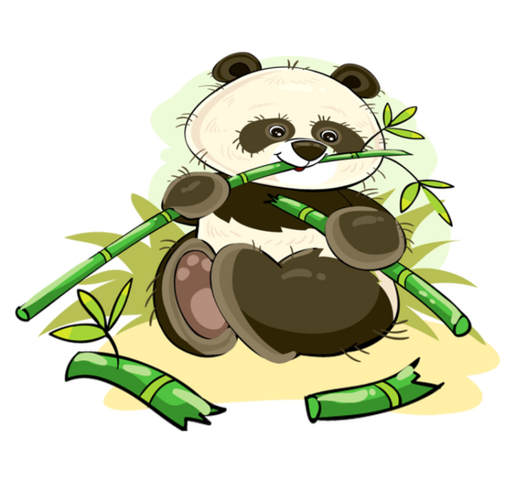 Vinyl teppich tiere mit süßen panda-emblemen - TenStickers