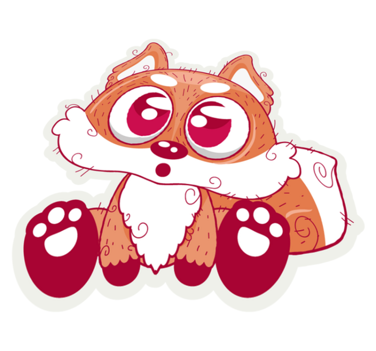Vinyl teppich tiere mit süßem anime-fuchs - TenStickers