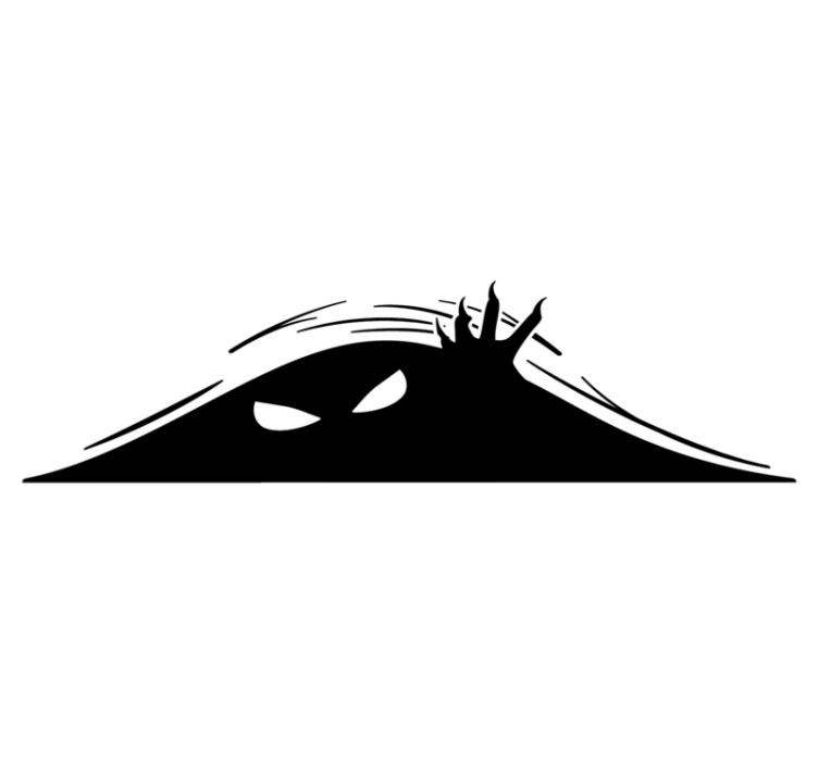 Vinyl teppich halloween mit hervorblitzendem monster - TenStickers