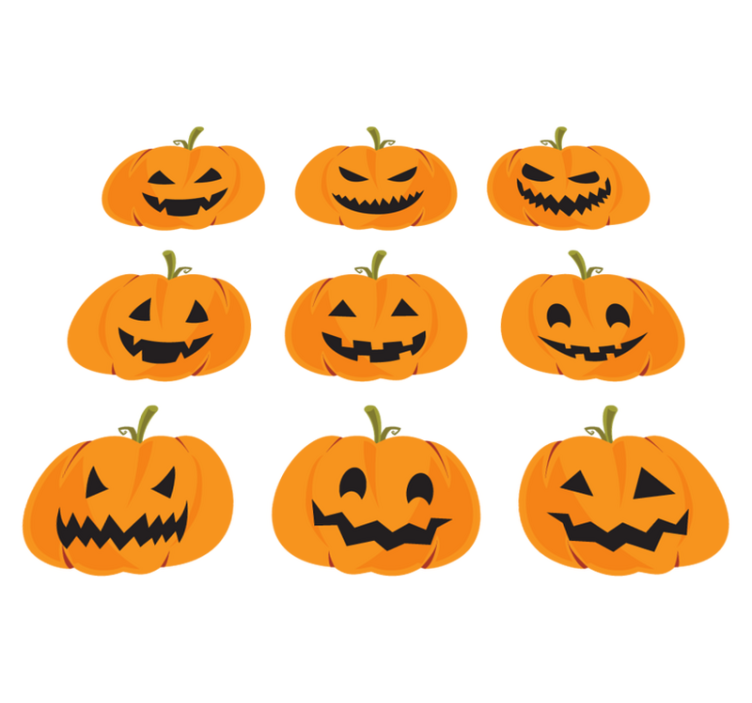 Vinyl teppich halloween kürbisset - TenStickers