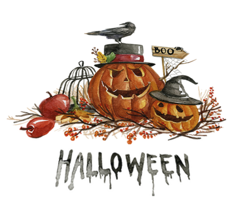 Vinyl teppich halloween mit furchterregenden kürbissen - TenStickers
