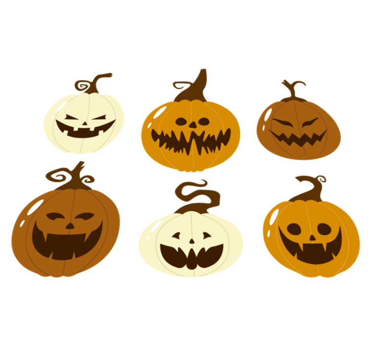 Vinyl teppich halloween mit gruseligen kürbisköpfen - TenStickers