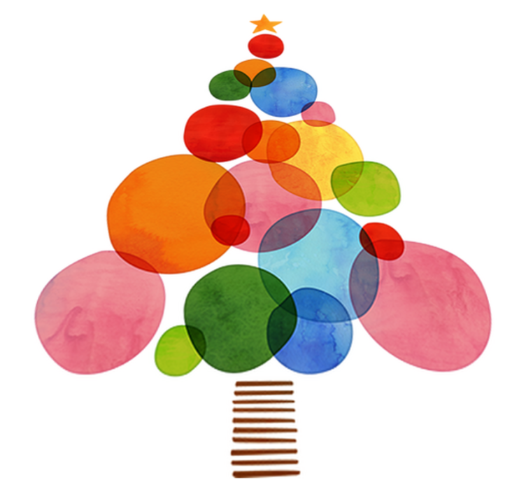Vinyl teppich weihnachten in buntem aquarell - TenStickers