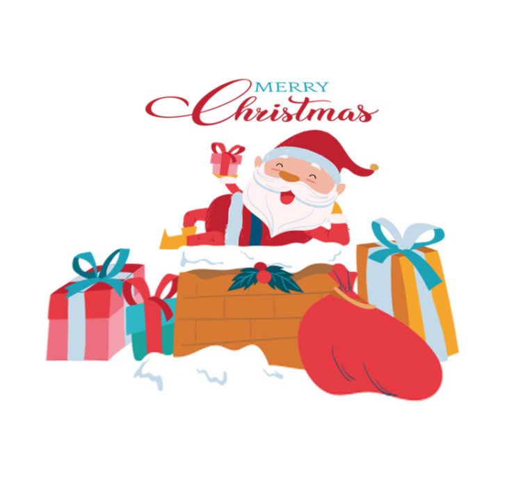 Vinyl teppich weihnachten für ein fröhliches fest mit santa - TenStickers