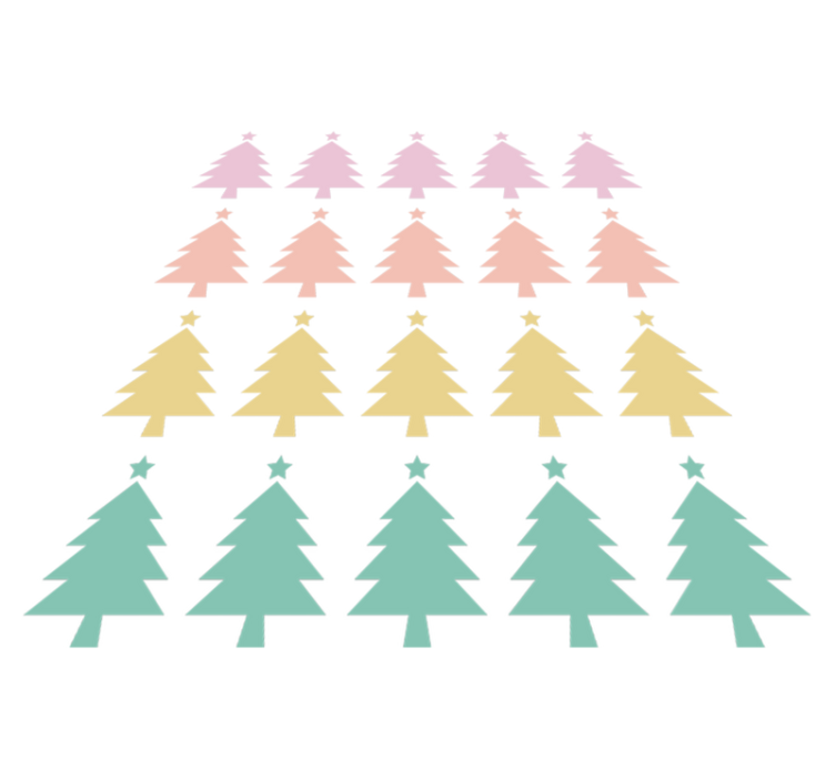Vinyl teppich weihnachten mit weihnachtsbaum-motiven - TenStickers