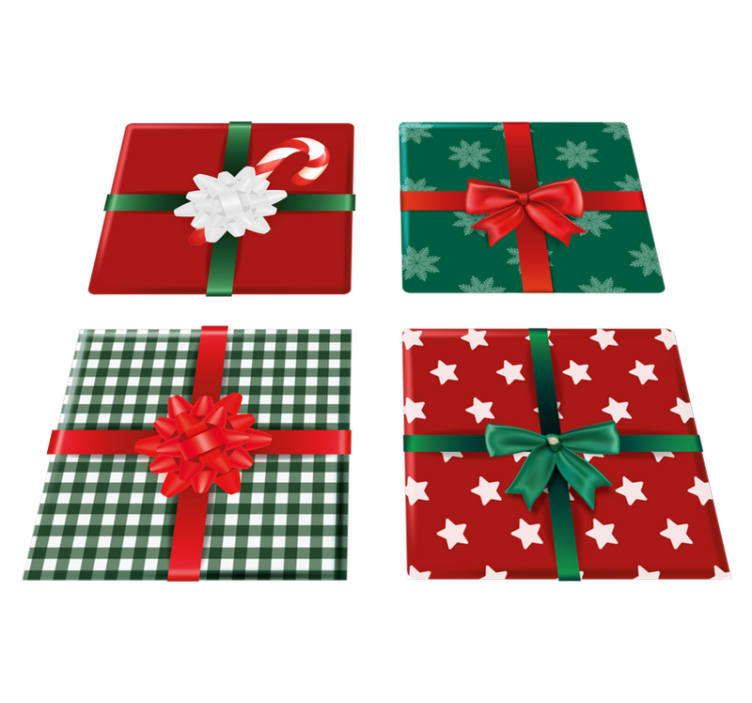 Vinyl teppich weihnachten geschenkboxen packung fliesen - TenStickers