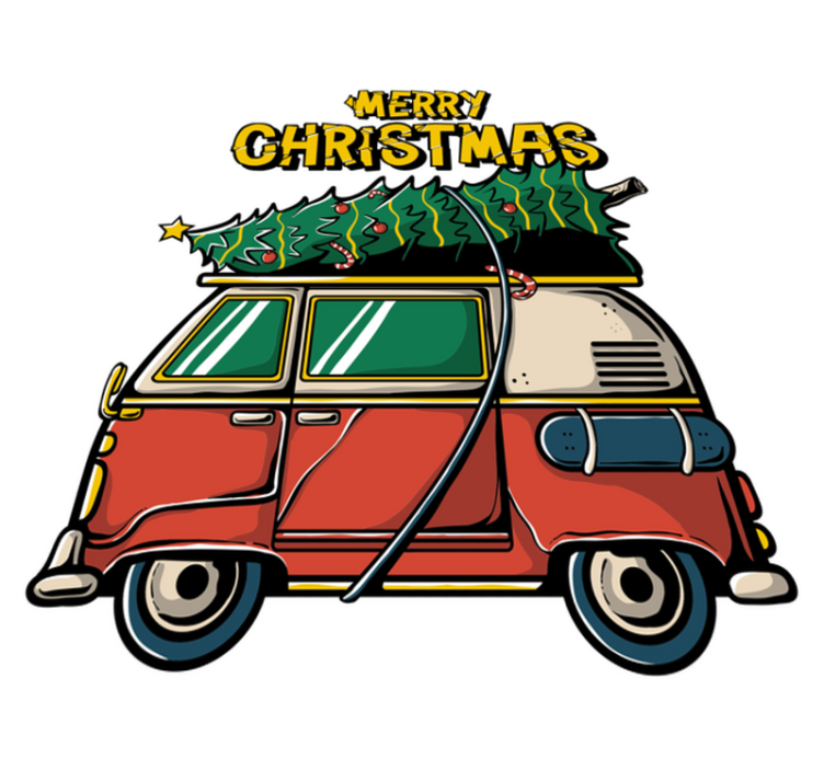 Vinyl teppich weihnachten santa's auto - TenStickers