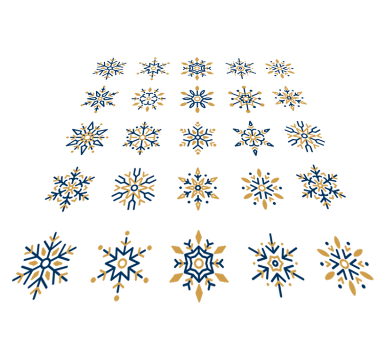 Vinyl teppich weihnachten 25 einzigartige schneeflocken - TenStickers