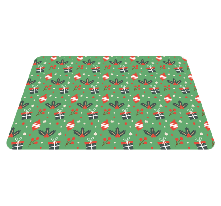 Vinyl teppich weihnachten süßigkeitenmuster grün - TenStickers