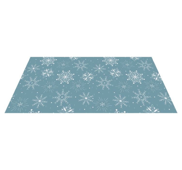 Vinyl teppich weihnachten blaue und weiße schneeflocken - TenStickers