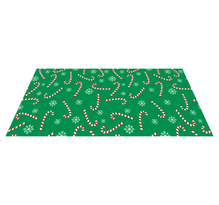 Vinyl teppich weihnachten mit zuckerstangenmuster - TenStickers