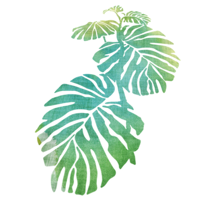 Vinyl teppich blumen aquarella adam's rippe - TenStickers