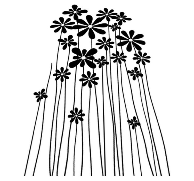 Vinyl teppich blumen große schwarze blüten - TenStickers