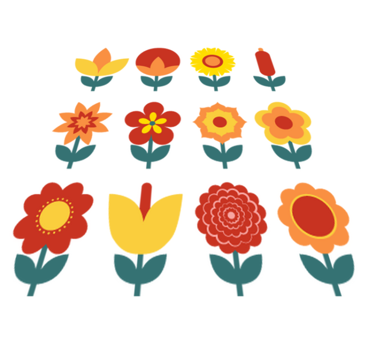 Vinyl teppich blumen sommerblumen kollektion - TenStickers