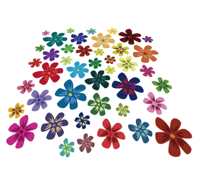 Vinyl teppich blumen in bunten farben - TenStickers