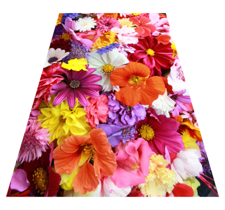 Vinyl teppich blumen mit vielen bunten blumen - TenStickers