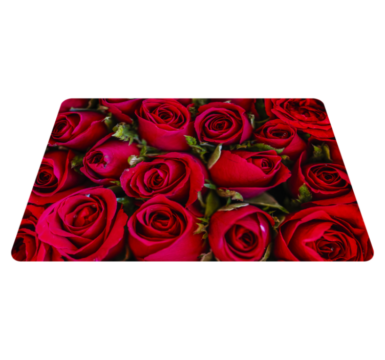 Vinyl teppich blumen im roten blumenstil - TenStickers
