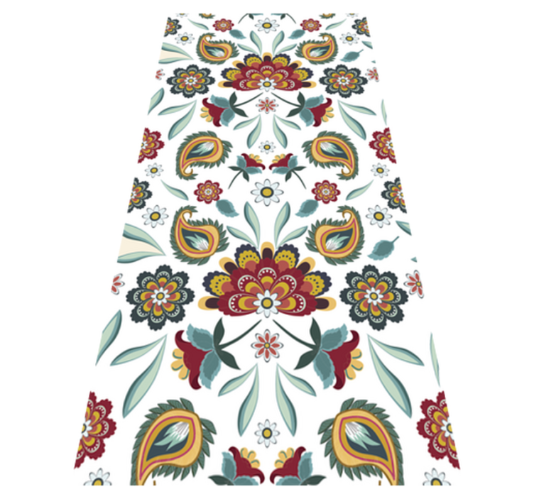 Vinyl teppich blumen mit ethnischem blumenmuster - TenStickers