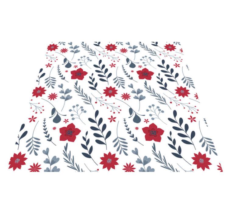 Vinyl teppich blumen rot-weißes muster - TenStickers